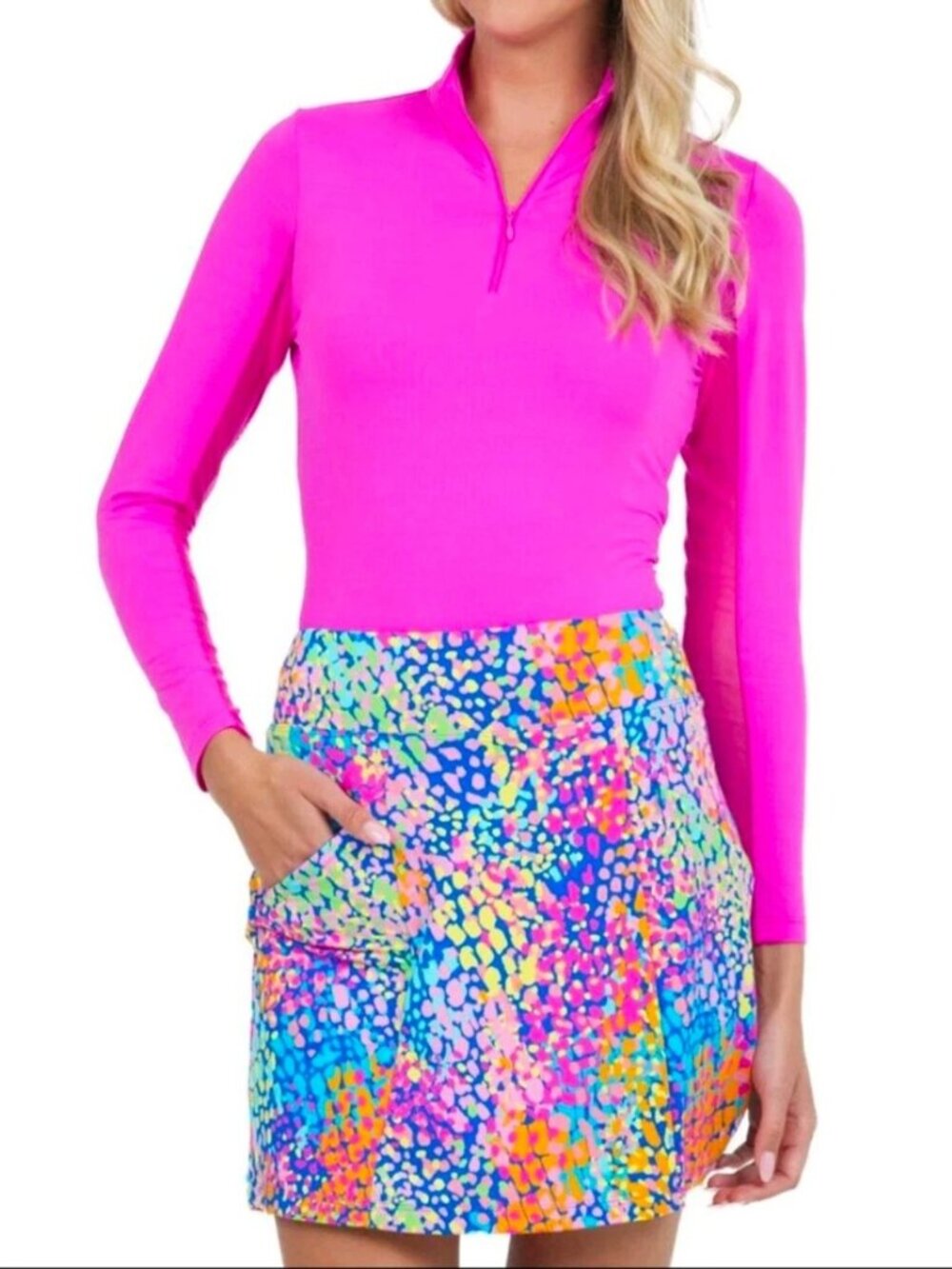 IBKUL Camille Pull On Golf Skort Tennis Pockets Athleisure Gorpcore UPF 50 L